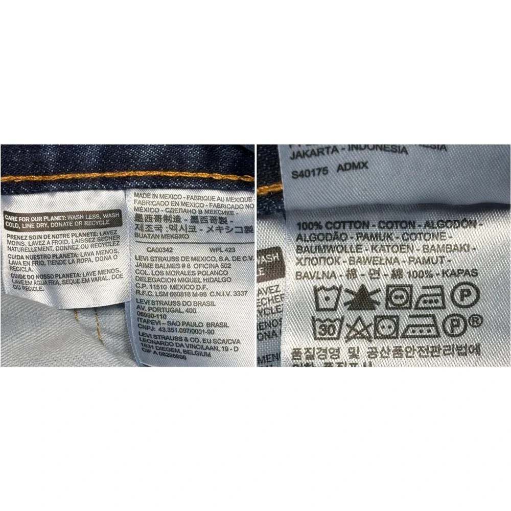 Levi's 505 Jeans Men's 36x29 Blue Denim Cotton Regular Fit Straight Medium Wash